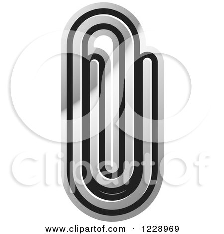 450x470 Clipart Of A Silver Paperclip Attachment Icon