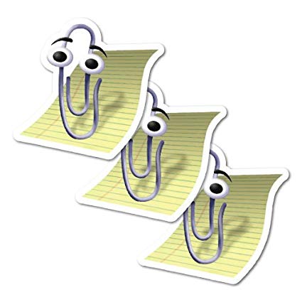 425x425 X 'clippy' Paperclip Icon Sticker X 'clippy