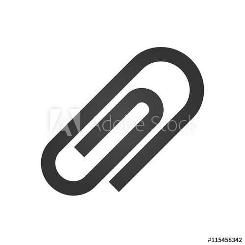 500x500 Paperclip Icon Simple Flat Logo Of Paperclip Sign On White