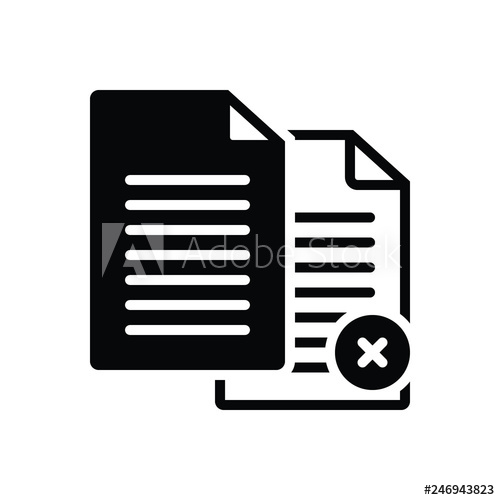 500x500 Black Solid Icon For Paperless Cancel