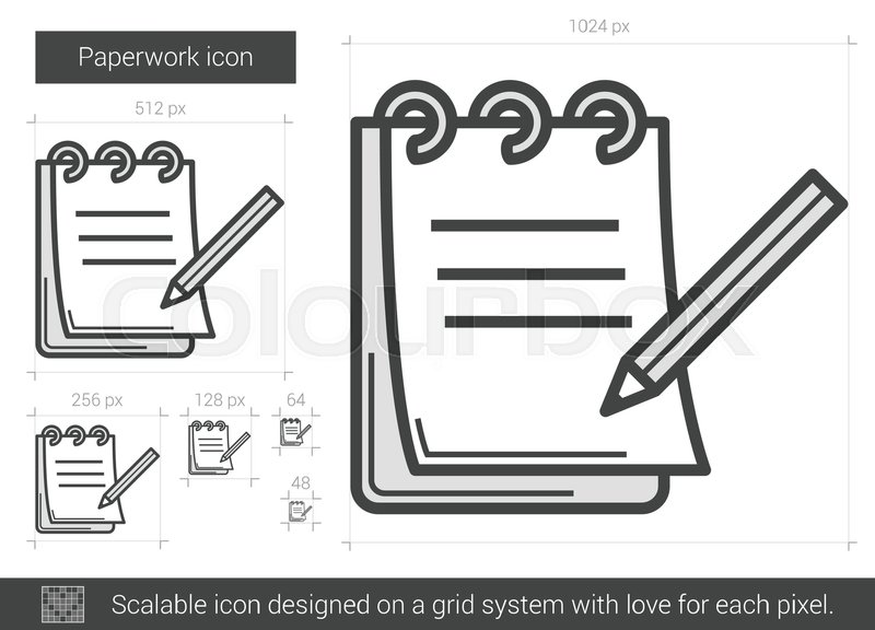 800x576 Paperwork Vector Line Icon Isolated On Stock Vector Colourbox