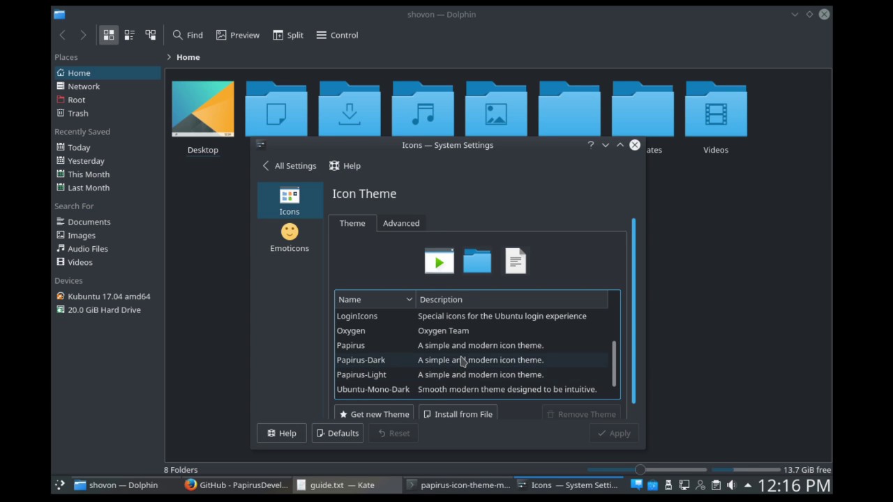 1280x720 Linux Install Latest Papirus Icon Theme On Kubuntu