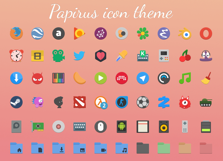 papirus icon theme folder color