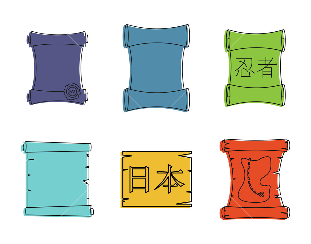 1000x786 Papyrus Icon Set Color Outline Set Of Papyrus Vector Icons