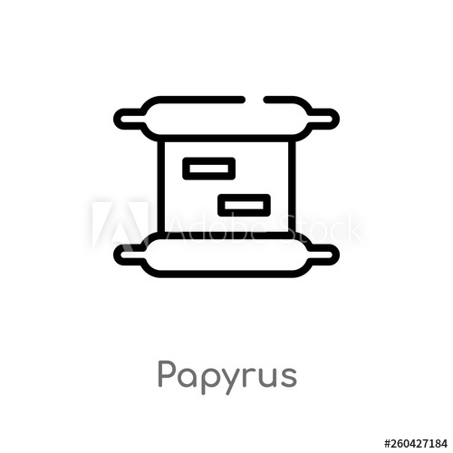 500x500 Outline Papyrus Vector Icon Isolated Black Simple Line Element