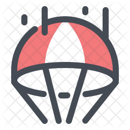 256x256 Parachute Icon Of Colored Outline Style