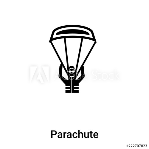 500x500 Parachute Icon Vector Isolated On White Background, Logo Concept
