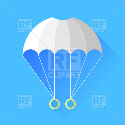 400x400 White Parachute Icon On Blue Background Vector Image Of Signs