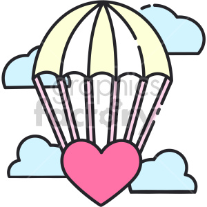 300x300 Heart Parachute Vector Icon Clipart Royalty Free Gif, Png