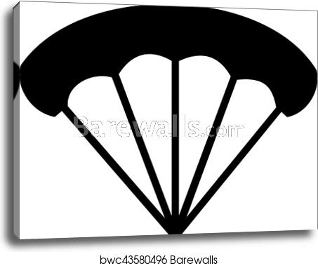 453x379 Parachute Icon, Canvas Print Barewalls Posters Prints