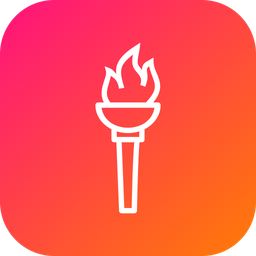 256x256 Olympic, Torch, Fire, Flame, Light, Tradition, Parade Icon Of Line