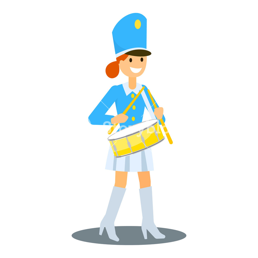 1000x1000 Parade Girl Drummer Icon Flat Illustration Of Parade Girl Drummer
