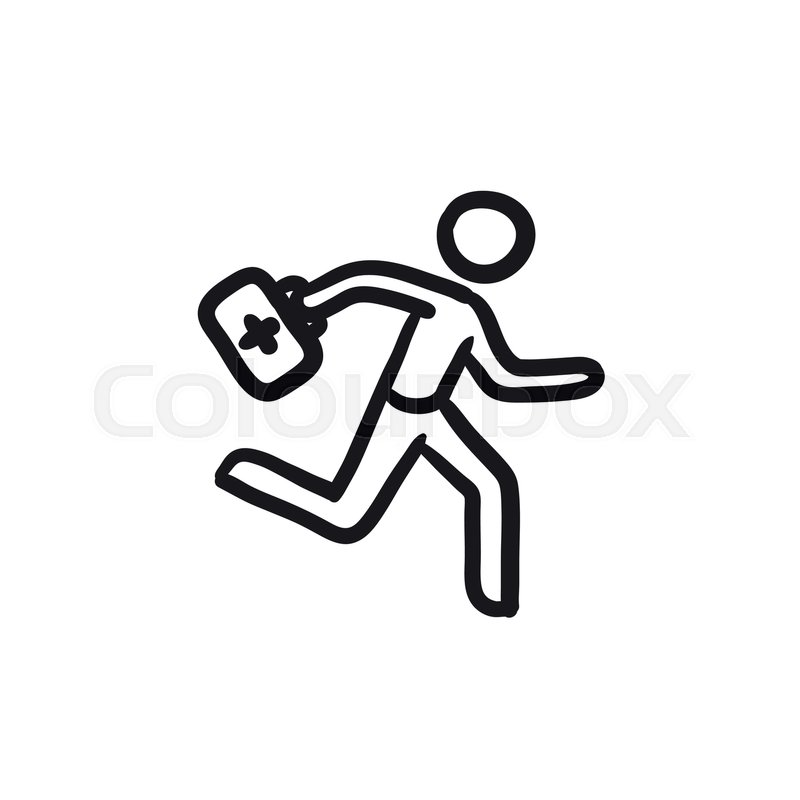 800x800 Paramedic Running With First Aid Kit Stock Vector Colourbox