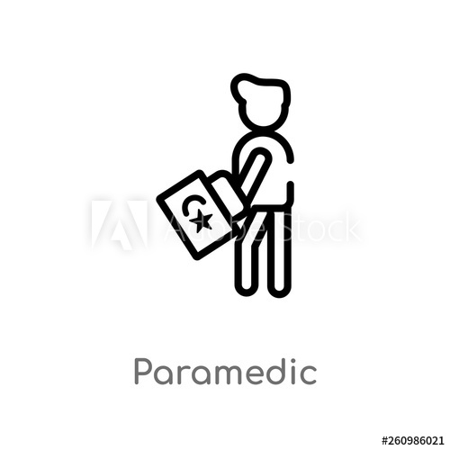 500x500 Outline Paramedic Vector Icon Isolated Black Simple Line Element