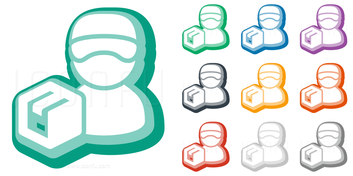 1200x600 Delivery Man Parcel Icon
