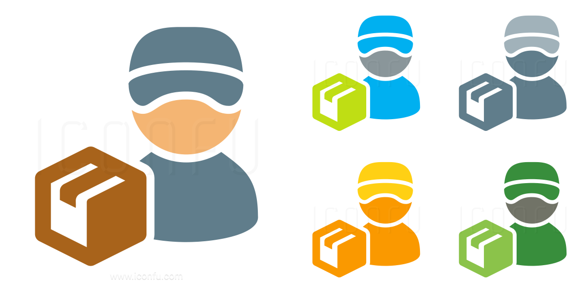 1200x600 Delivery Man Parcel Icon