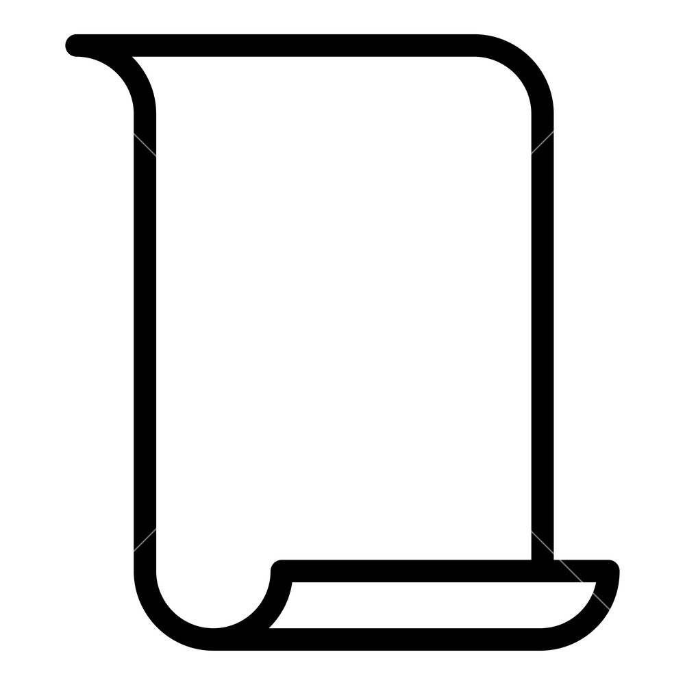 1000x1000 Papyrus Paper Parchment Paper Manuscript Icon Black Color Outline