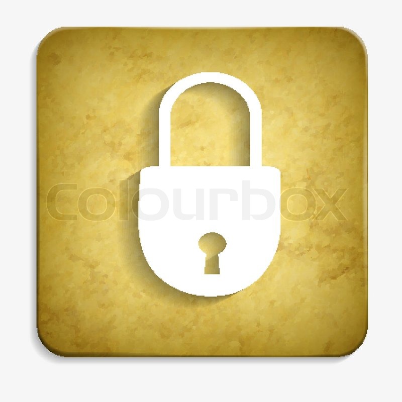 800x800 Closed Lock Parchment Icon Stock Vector Colourbox