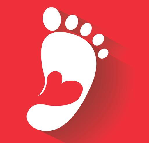 512x490 Cute Heart In Footprint Icon Kids Shoes Store Icon Family Sign