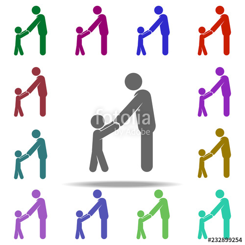 500x500 Parent Holding A Child's Hand Icon Elements Of Children In Multi