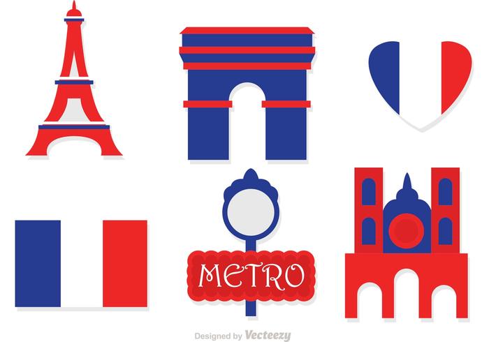 700x490 Paris Flat Icons Vector