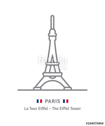 417x500 Paris Icon With Eiffel Tower And French Flag Stock Image