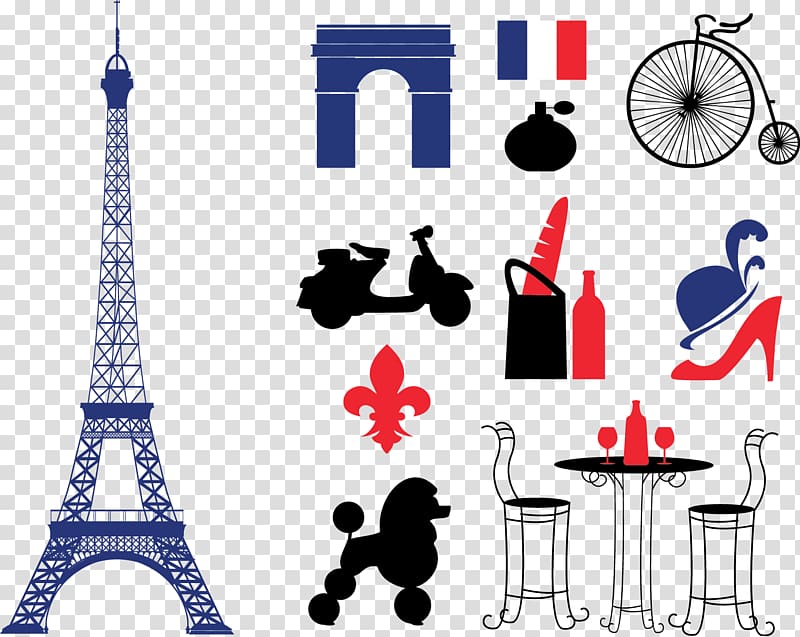 800x637 Silhouette Of Various Paris Products And Landmarks Eiffel Tower