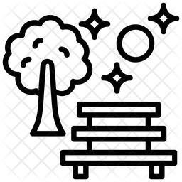 256x256 Park Bench Icon Of Line Style