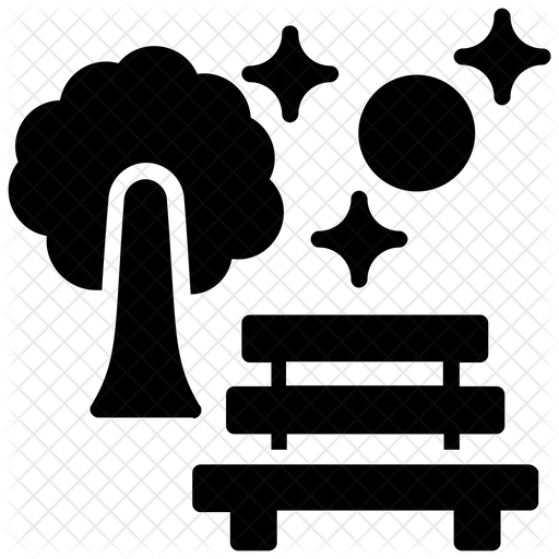 512x512 Park Bench Icon Of Glyph Style
