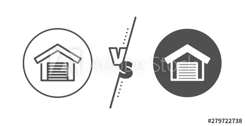500x258 Auto Park Sign Versus Concept Parking Garage Line Icon Car