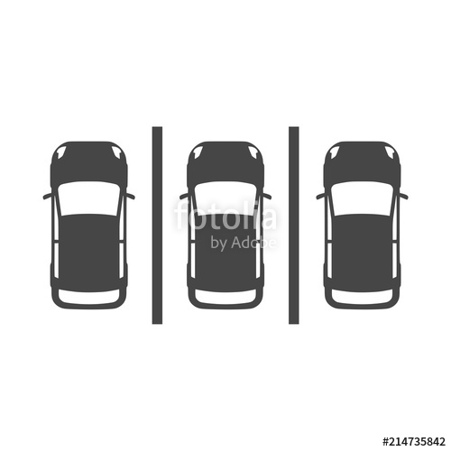 500x500 Cars In The Parking Lot, Parking Icon Stock Image And Royalty
