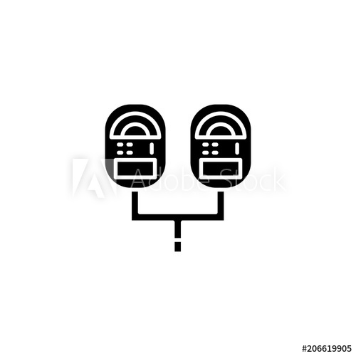 500x500 Parking Meter Black Icon Concept Parking Meter Flat Vector Symbol