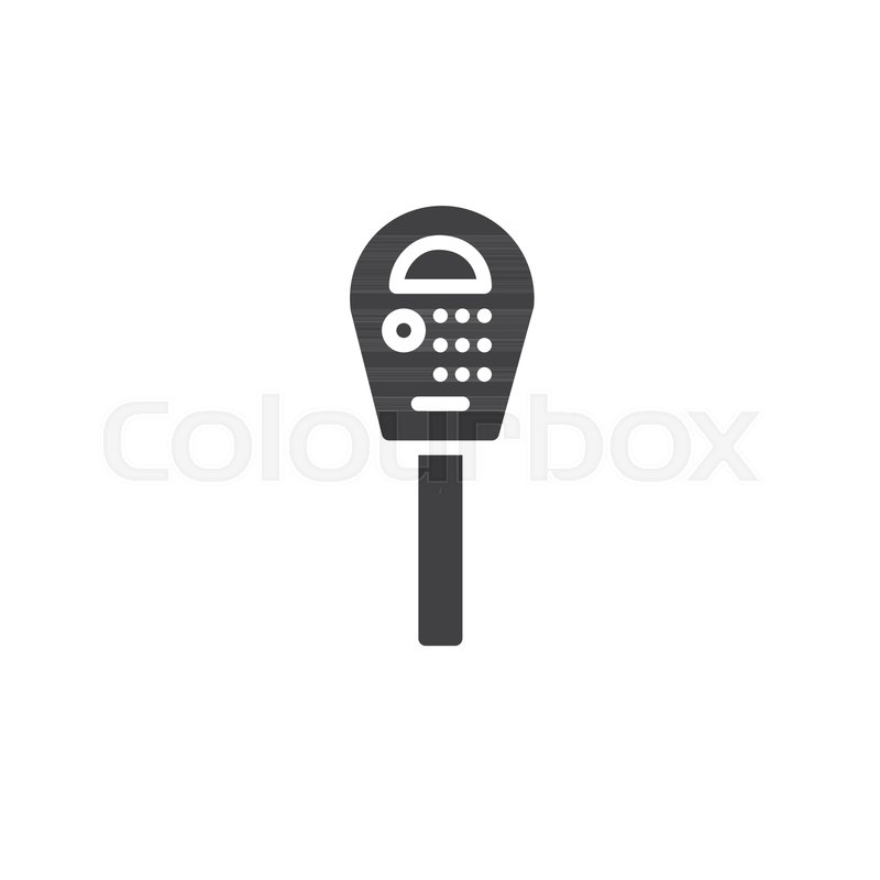 800x800 Parking Meter Icon Vector, Filled Flat Stock Vector Colourbox