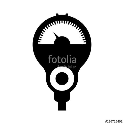 500x500 Silhouette Of Parking Meter Device Icon Over White Background