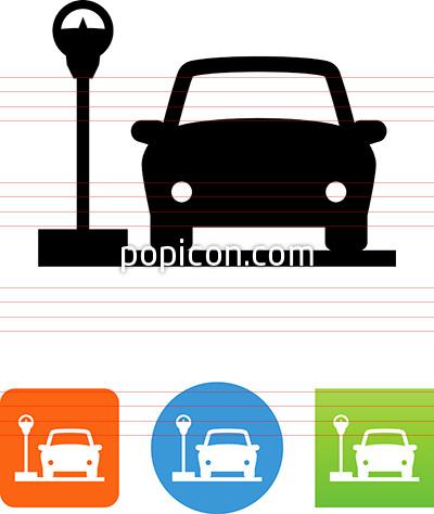 400x474 Car Parked Next To Parking Meter Icon