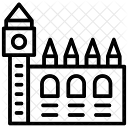 256x256 England Parliament House Icon Of Line Style