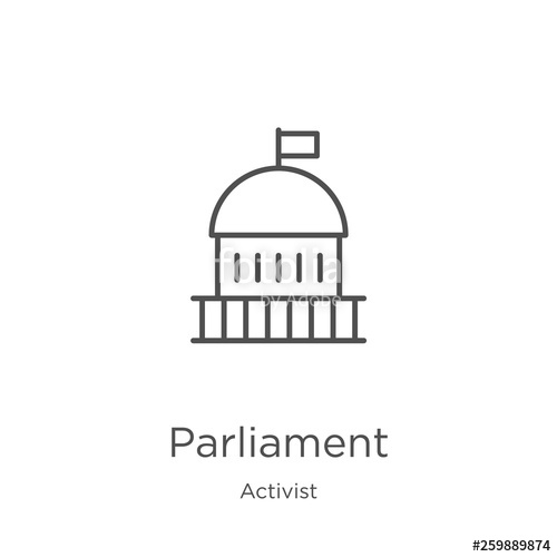 500x500 Parliament Icon Vector From Activist Collection Thin Line