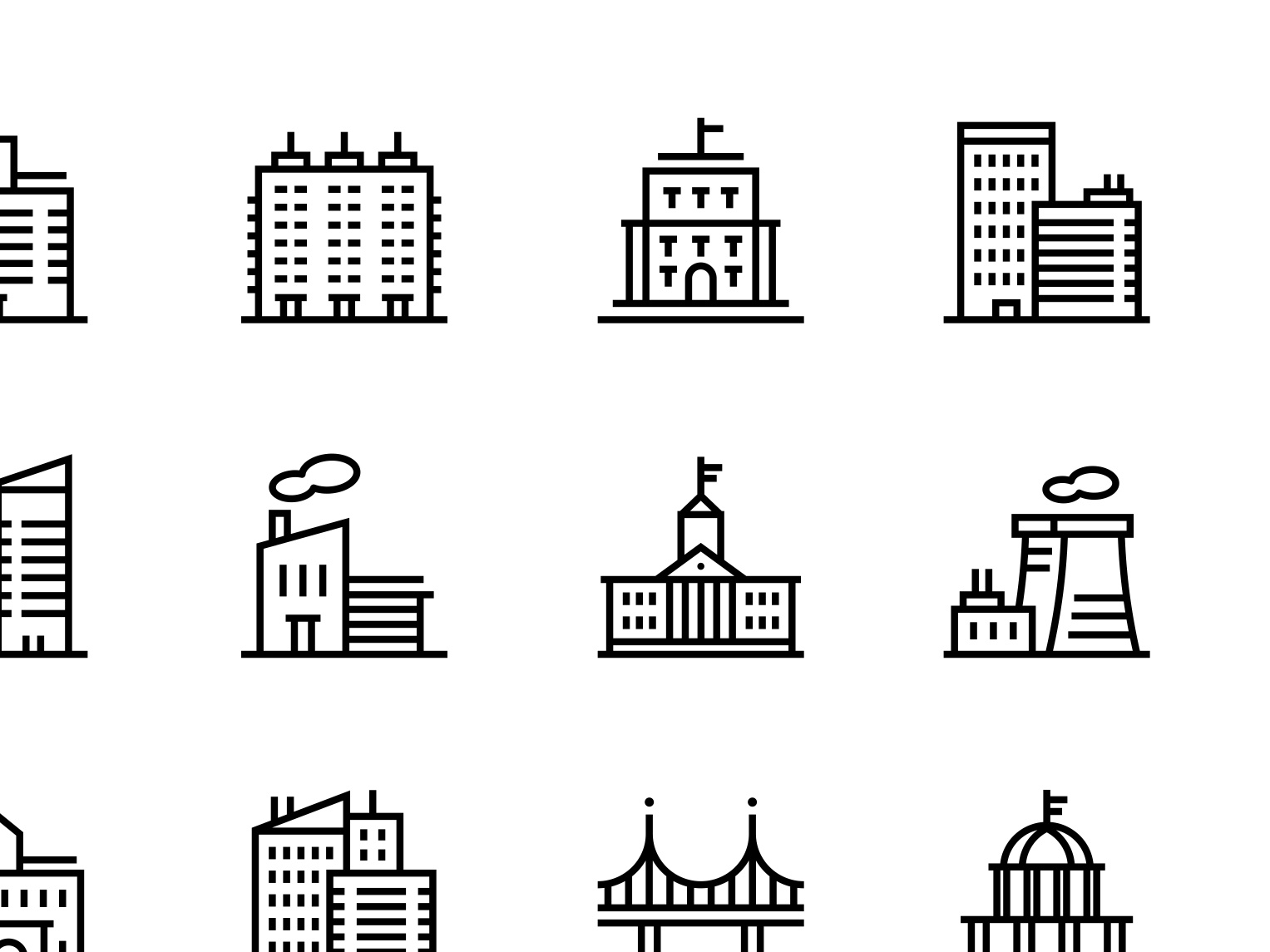 1527x1145 Buildings, Real Estate, House Icons Set