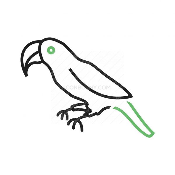 600x600 Parrot Line Green Black Icon