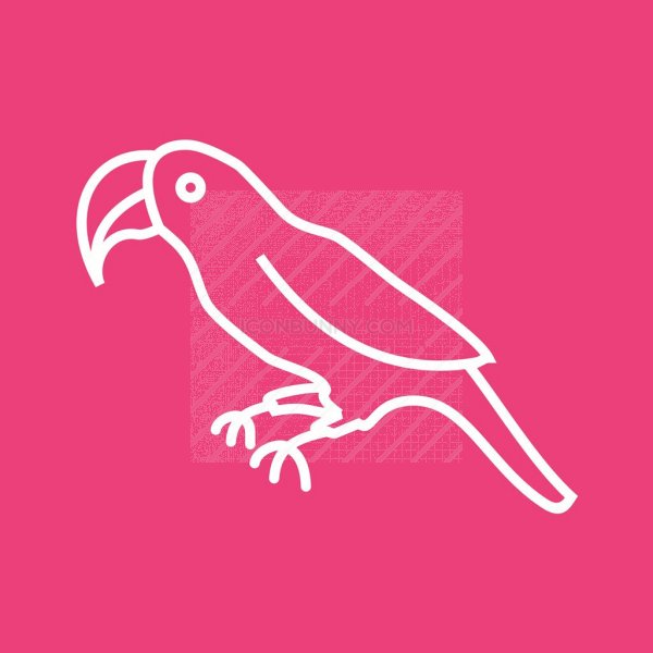 600x600 Parrot Line Multicolor Bg Icon