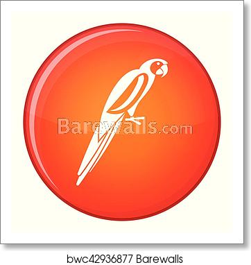 362x382 Parrot Icon, Flat Style, Art Print Barewalls Posters Prints