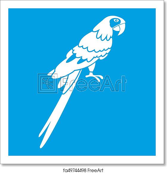561x581 Free Art Print Of Brazilian Parrot Icon White Brazilian Parrot