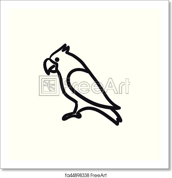 561x581 Free Art Print Of Parrot Sketch Icon Parrot Vector Sketch Icon