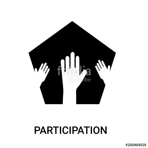 500x500 Participation Icon On White Background, In Black, Vector Icon