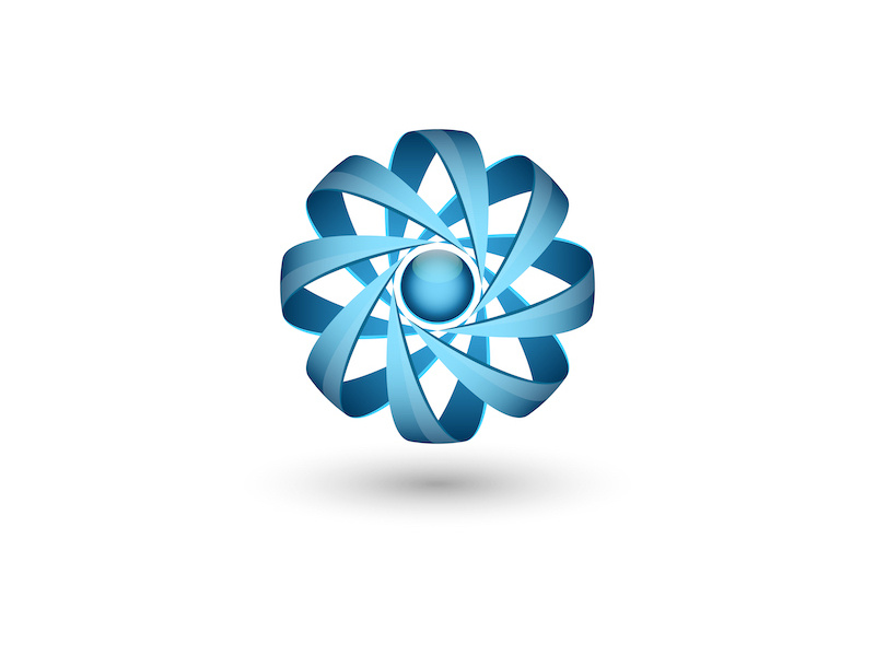 800x600 Nuclear Particle Logo Abstract Concept, Volume Molecule Icon
