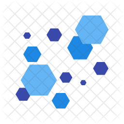 256x256 Particle Icon Of Flat Style