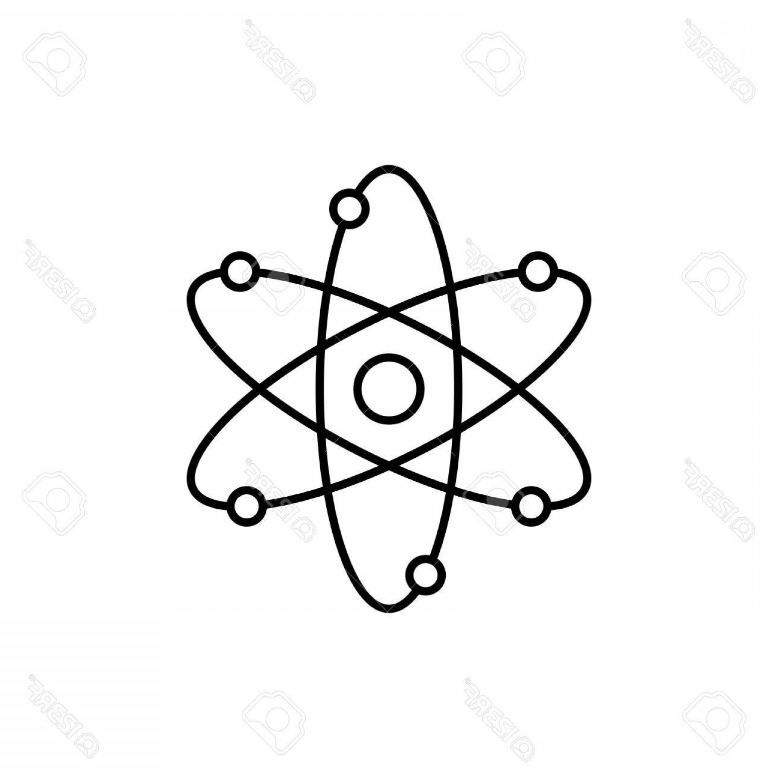 1560x1560 Photostock Vector Thin Line Icon Of Nuclear Power Atomic Energy