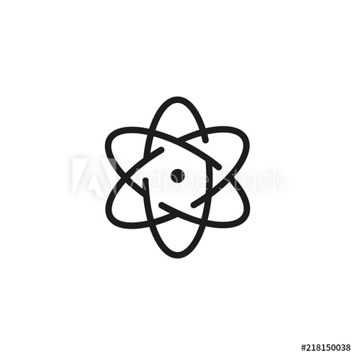 500x500 Atom Line Icon Elementary Particle, Power, Science, Motion