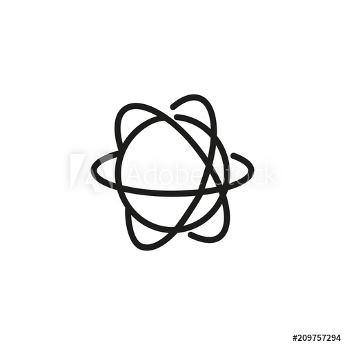 500x500 Atom Structure Line Icon Particle, Model, Orbiting Science
