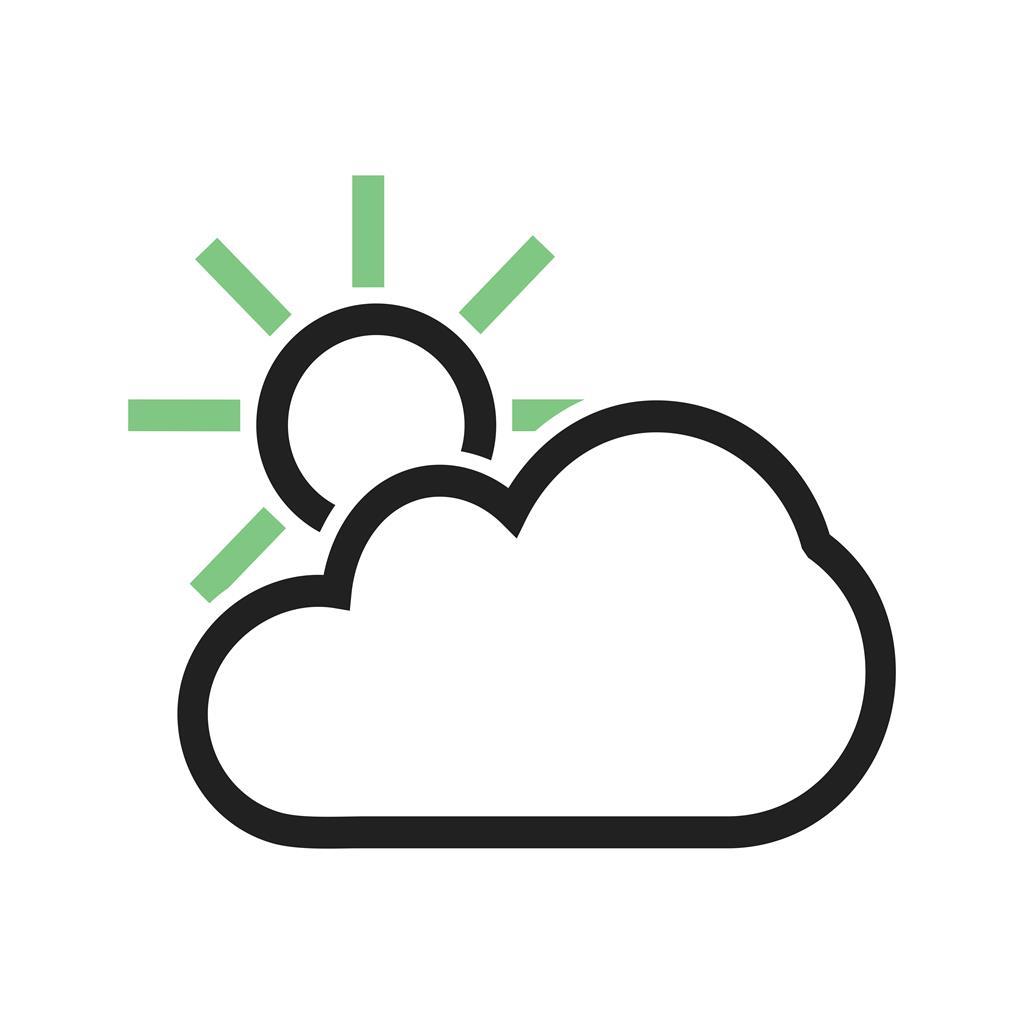 1024x1024 Partly Cloudy I Line Green Black Icon